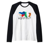 Half Filipino, Half Irish Heart Flag Raglan Baseball Tee