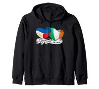 Half Filipino, Half Irish heart flag Zip Hoodie