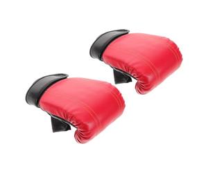 Half Finger Boxing Gloves for Kickboxing Training, PU Padded | Red Design, Enhanced Dexterity, Family-friendly Sizing, Bag Work at Home, for Parents Training