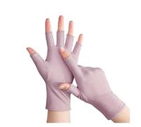 Half Finger Ice Silk Gloves Are Resistant And Maintain Simple Protection. Women's Thin Half Finger Sun Protection Gloves For Driving Riding Outdoor(Pink)
