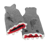 Half Finger Knit Mittens - Shark Design Mittens | Warm Winter Gloves, Cosplay, Cold Weather, Men's & Women's Knitted Fingerless Gloves for Outdoor Sports