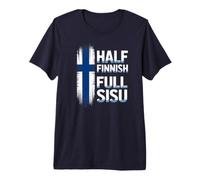 Half Finnish Full Sisu Finland Heritage Flag Premium T-Shirt