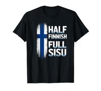 Half Finnish Full Sisu Finland Heritage Flag Value Graphic T-Shirt