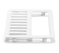 Half Floor Sink Top Grate Cast Iron Porcelain Drain Cover 9-1/4" W x 9-1/4" L x 1-1/4h with Ceramic Surface Cast Iron Cover Strainer Top for 12" x 12"floor Sinks(Square Enamel Half Lid)
