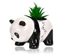 Half Forest Panda Ceramic Flower Pot Succulent Pots Creative Cartoon Funny Panda Shape Succulent Flower Pot for Indoor and Outdoor Use Home Office