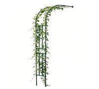 Half Garden Arch Trellis for Climbing Plants - Metal Arbor 60-300 cm Plastic-Coated Steel Wall-Mounted Half Arch for Backyard & Patio Stylish Outdoor Decor (Green W180xH270cm)