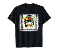 Half Guyanese Half Jamaican Messy Bun Guyana Jamaica T-Shirt