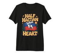 Half Haitian Whole Heart Pride Heritage Premium T-Shirt