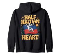 Half Haitian Whole Heart Pride Heritage Zip Hoodie