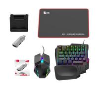 Half Hand Gaming Keyboard and Mouse - Mechanical Keyboard and Mouse Combo with 35 Keys, Mobile Game Sloane Chicken Sloane Mobile Game Controller Keyboard Mouse Converter Set Portable Gaming Adapter