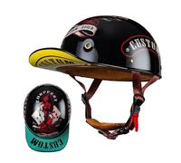 Half Helmet Motorcycle Helmet, Half Shell Helmet With ECE Approved Brain Cap Half Shell Roller Helmet Scooter Helmet Chopper Helmet Jet Helmet Moped Helmet Retro For Adult Men Women,A-L =(59〜60CM)
