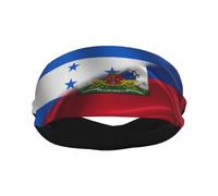 Half Honduras Half Haiti Flag Sports Headbands for Men Women, Moisture Wicking Workout Headband, Sweatband for Running,Cycling,Football,Yoga
