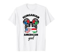Half Hungarian and American Hungary Flag Magyar Kids Girl T-Shirt