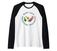 Half Irish Half American Funny Hot Dog St Patricks Day Raglan Baseball Tee