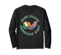 Half Irish Half American Funny Hot Dog USA St Patricks Day Long Sleeve T-Shirt