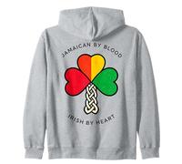 Half Irish Half Jamaican Celtic Shamrock Heritage Roots Zip Hoodie