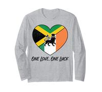 Half Irish Half Jamaican Soul Flag Mixed Heritage Roots Love Long Sleeve T-Shirt
