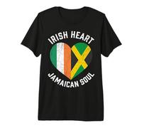 Half Irish Half Jamaican Soul Flag Mixed Heritage Roots Love Premium T-Shirt