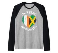 Half Irish Half Jamaican Soul Flag Mixed Heritage Roots Love Raglan Baseball Tee