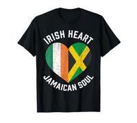 Half Irish Half Jamaican Soul Flag Mixed Heritage Roots Love T-Shirt