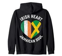 Half Irish Half Jamaican Soul Flag Mixed Heritage Roots Love Zip Hoodie