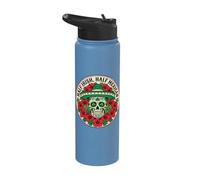 Half Irish Half Mexican Sugar Skull Shamrock Floral Calavera Stainless Steel Insulated Water Bottle