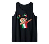 Half Italian Half Irish Cute Dabbing Girl Messy Bun Flag Tank Top