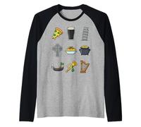 Half Italian Half Irish Funny St Patricks Day Food & Culture Raglan Baseball Tee