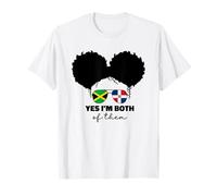Half Jamaican And Dominican Republic Jamaica Flag Kids Girls T-Shirt