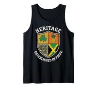 Half Jamaican Half Irish Heritage Crest Logo Pineapple Tank Top