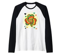 Half Jamaican Half Irish Rasta Shamrock St Patricks Day Raglan Baseball Tee