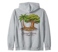 Half Jamaican Half Irish Shared Roots Celtic Knot Trees Zip Hoodie