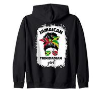 Half Jamaican Trinidadian Jamaica Flag Trinidad and Tobago Zip Hoodie
