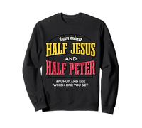 Half Jesus Half Peter Christian Religious Bible Sweatshirt