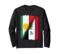 Half Kurdish Half Iraqi Flag Heritage Cultural Pride Long Sleeve T-Shirt