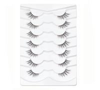 Half Lashes Corner Wispy Cat Eye False Eyelashes Criss-cross 3D Faux Mink Set Natural Look Style Reusable Fake Medium Long Layered Eye Lash 318B, 10 Pairs