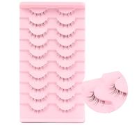 Half Lashes Natural Look 10 Pairs Eye Lashes 10mm 3D Fluffy False Eyelashes with Clear Band Short Half Eyelashes()