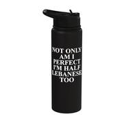 Half Lebanese Apparel - Funny Lebanese Design Stainless Steel Insulated Water Bottle