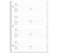 Half Letter Size Address Book Refills for 3 Ring Mini Binders - A-Z Telephone Address Notebook Refill Paper with Alphabetical Tabs, 120gsm White Paper, 5.8" x 8.3"