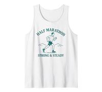 Half Marathon Running Strong and Steady Design Tank Top