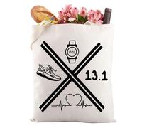 Half Marathon Tote Bag Half Marathon Runner Gift Running Lover Gift Marathon Reusable Grocery Shopping Beach Bag (13.1Half Marathon tote bag3)