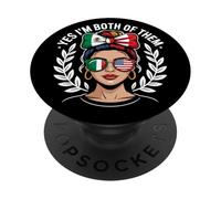 Half Mexican American Yes I'm Both of Them Mexico USA Flag PopSockets Adhesive PopGrip
