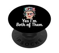 Half Mexican American Yes I'm Both of Them Mexico USA Flag PopSockets Adhesive PopGrip