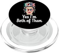 Half Mexican American Yes I'm Both of Them Mexico USA Flag PopSockets PopGrip for MagSafe