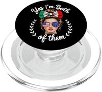 Half Mexican American Yes I'm Both of Them Mexico USA Flag PopSockets PopGrip for MagSafe