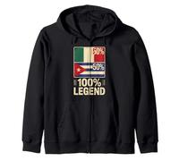 Half Mexican Cuban Roots 100% Legend Mexico Cuba Zip Hoodie