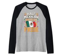 Half Mexican Whole Lot of Pride Mexico Heritage Raglan Baseball Tee