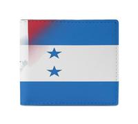Half Mexico Half Honduras Flag Leather Wallet Slim Purse with ID Window RFID Blocking Bifold for Men Women