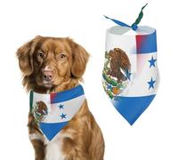 Half Mexico Half Honduras Flag Pet Triangle Adjustable Bandana Comfortable Bibs Puppy Scarfs Washable Kerchief for Small Medium Pets
