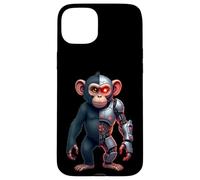 Half Monkey Lover Robotic Cyborg Ape AI Robots Tech Primates Case for iPhone 15 Plus